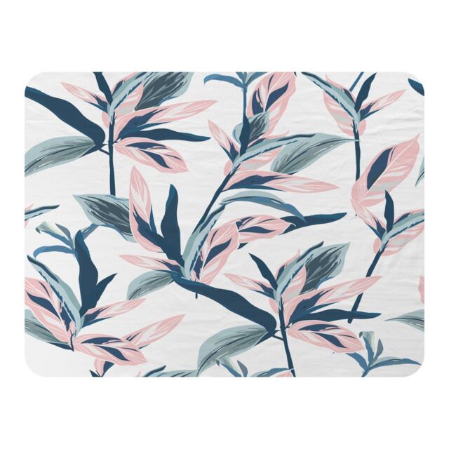 Benjamin Tate Design Winter Pink & Blue Flowers Blanket in Natural - Size: 120 cm x 150 cm - image 1