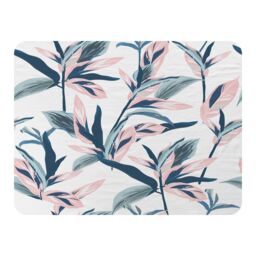 Benjamin Tate Design Winter Pink & Blue Flowers Blanket in Natural - Size: 120 cm x 150 cm - thumbnail 1