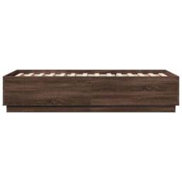 Berkfield Home Modern Bed Frame without Mattress Brown Oak 75x190 cm Small Single - thumbnail 5