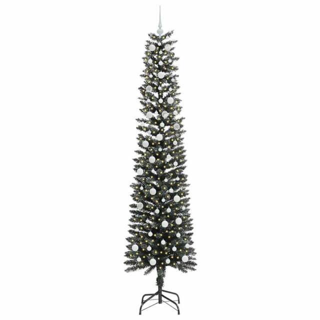 Berkfield Home Elegant Artificial Christmas Tree with 300 LEDs Green 58 x 58 x 240 cm - image 1