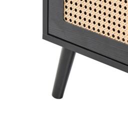 Wyld and Coco Boho Chest of Drawers Black MDF Six Drawers with Rattan Fronts - thumbnail 7