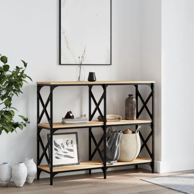 Berkfield Home Console Table Sonoma Oak 100x28x80.5 cm Engineered Wood in Brown - image 1