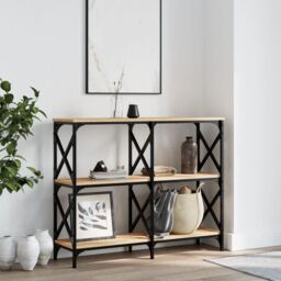 Berkfield Home Console Table Sonoma Oak 100x28x80.5 cm Engineered Wood in Brown - thumbnail 1