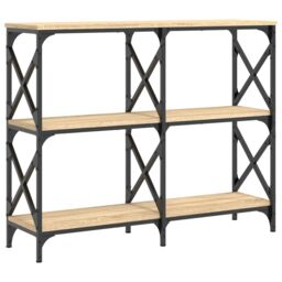 Berkfield Home Console Table Sonoma Oak 100x28x80.5 cm Engineered Wood in Brown - thumbnail 2