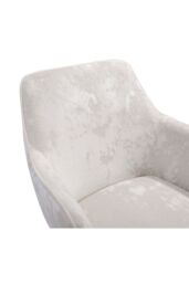H&O Direct Velvet-Upholstered Swivel Office Chair with Gold Base in Beige - thumbnail 6
