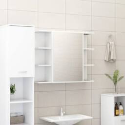 Berkfield Home Durable Bathroom Mirror Cabinet White 80x20.5x64 cm Engineered Wood - thumbnail 2