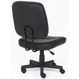 Havendro PU Leather Armless Swivel Home Office Chair Black - Size: 100 cm x 60 cm - thumbnail 4