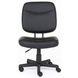 Havendro PU Leather Armless Swivel Home Office Chair Black - Size: 100 cm x 60 cm - thumbnail 3