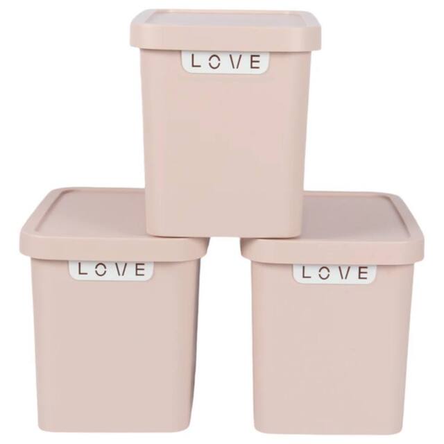 NESTLUNE Pink 3pcs 12.5L Storage Box Container Box - image 1