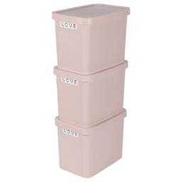 NESTLUNE Pink 3pcs 12.5L Storage Box Container Box - thumbnail 4