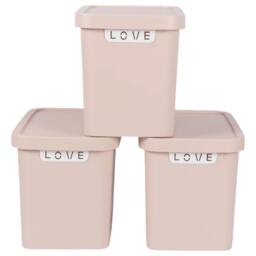 NESTLUNE Pink 3pcs 12.5L Storage Box Container Box - thumbnail 1