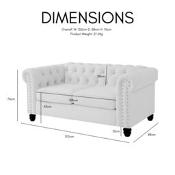 Home Detail Chester 2 Seater Sofa in Cream - thumbnail 7