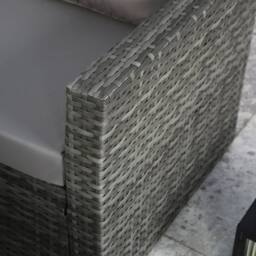 Home Garden Direct Pelias - Rattan Corner Sofa Set with Rising Table - 8 Seater Outdoor Garden Furniture Set in Grey - thumbnail 5