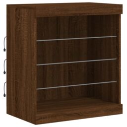 Berkfield Home Sideboard with LED Lights Brown Oak 60.5x37x67 cm - thumbnail 5