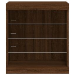 Berkfield Home Sideboard with LED Lights Brown Oak 60.5x37x67 cm - thumbnail 6