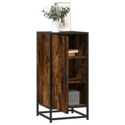 Berkfield Home Sideboard Smoked Oak 35.5x35x76 cm Engineered Wood & Metal in Brown - thumbnail 2