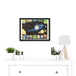 Artery8 Rand McNally 1969 Modern Map Of Outer Space Chart Artwork Framed Wall Art Print A4 in Black - thumbnail 2