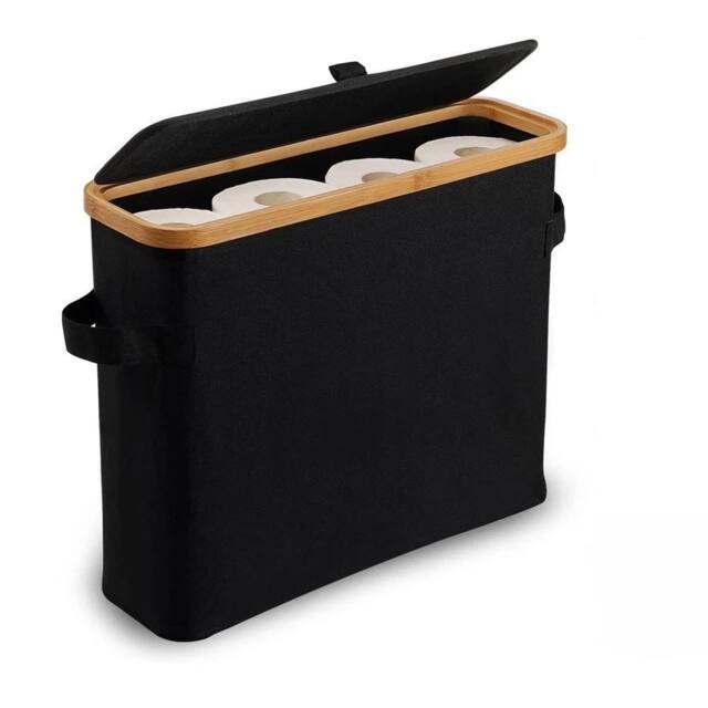KORVIXA Durable Toilet Paper Storage Basket in Black - image 1