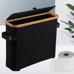 KORVIXA Durable Toilet Paper Storage Basket in Black - thumbnail 5