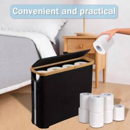 KORVIXA Durable Toilet Paper Storage Basket in Black - thumbnail 3