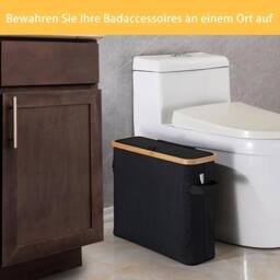 KORVIXA Durable Toilet Paper Storage Basket in Black - thumbnail 4