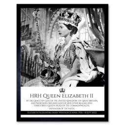 "Artery8 HRH Queen Elizabeth II Coronation Commemorative 12x16"" Framed Art in Grey - Size: W12"" x H16""" - thumbnail 1