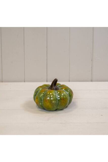 KDMD Medium Green Ceramic Vintage Style Pumpkin - image 1
