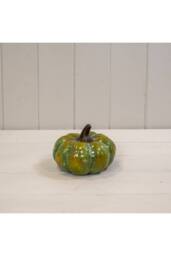 KDMD Medium Green Ceramic Vintage Style Pumpkin - thumbnail 1