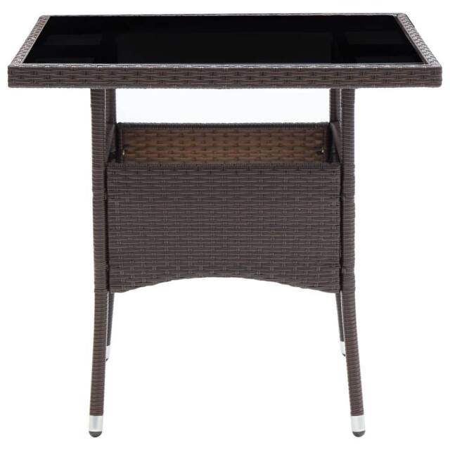 Berkfield Home Table Garden Dining Table Brown Poly Rattan - image 1