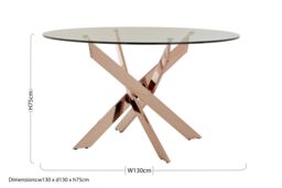 Orsina Sturdy Intersected Rose Gold Dining Table, Durable & Stylish Kitchen Table, Luxurious Dining Room Table - thumbnail 3
