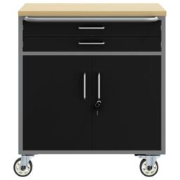 Berkfield Home Tool Cabinet with Wheels & Lockable Black 75x45x85 cm Steel - Size: 75 x 45 x 85 cm - thumbnail 6