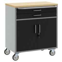 Berkfield Home Tool Cabinet with Wheels & Lockable Black 75x45x85 cm Steel - Size: 75 x 45 x 85 cm - thumbnail 2