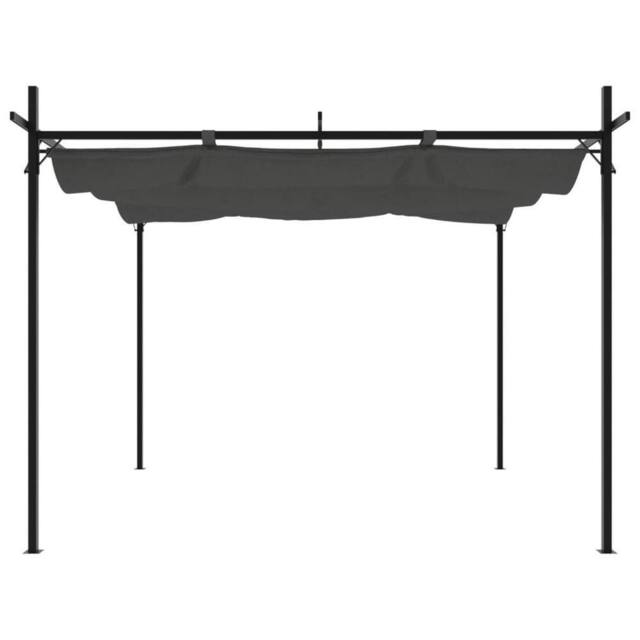 Berkfield Home Pergola with Retractable Roof Anthracite 295x292x230 cm in Black - Size: 295 x 292 x 230 cm - image 1