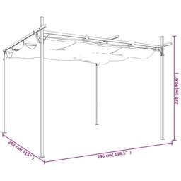 Berkfield Home Pergola with Retractable Roof Anthracite 295x292x230 cm in Black - Size: 295 x 292 x 230 cm - thumbnail 8