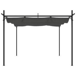 Berkfield Home Pergola with Retractable Roof Anthracite 295x292x230 cm in Black - Size: 295 x 292 x 230 cm - thumbnail 1