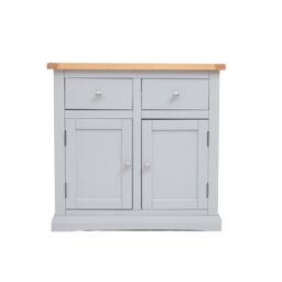 Cabinet Bits Loreo Light Grey 2 Drawer 2 Door Sideboard Chrome Knob