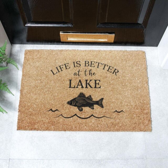 Artsy Mats Life Is Better At The Lake Doormat (60 x 40cm) in Brown - Size: 40 cm x 60 cm - image 1