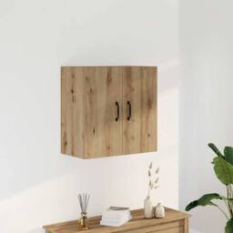 Berkfield Home Wall Cabinet Artisan Oak 60x31x60 cm Engineered Wood in Brown - Size: 60 x 31 x 60 cm - thumbnail 2
