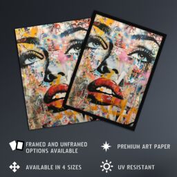 "Artery8 Vintage Pop Art Portrait Street Art Graffiti Wall Art Print - Size: W18"" x H24""" - thumbnail 2