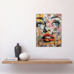 "Artery8 Vintage Pop Art Portrait Street Art Graffiti Wall Art Print - Size: W18"" x H24""" - thumbnail 4