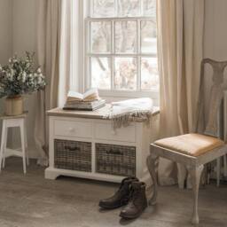 Statement Furniture Florence Storage Bench with 2 Drawers & 2 Baskets in White - thumbnail 8