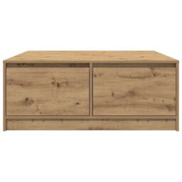 Berkfield Home Coffee Table with Drawers Artisan Oak 100x100x40 cm in Brown - Size: 100 x 100 x 40 cm - thumbnail 6