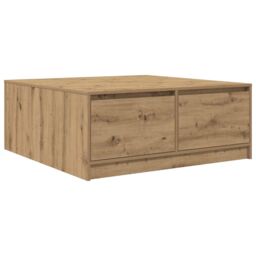 Berkfield Home Coffee Table with Drawers Artisan Oak 100x100x40 cm in Brown - Size: 100 x 100 x 40 cm - thumbnail 2