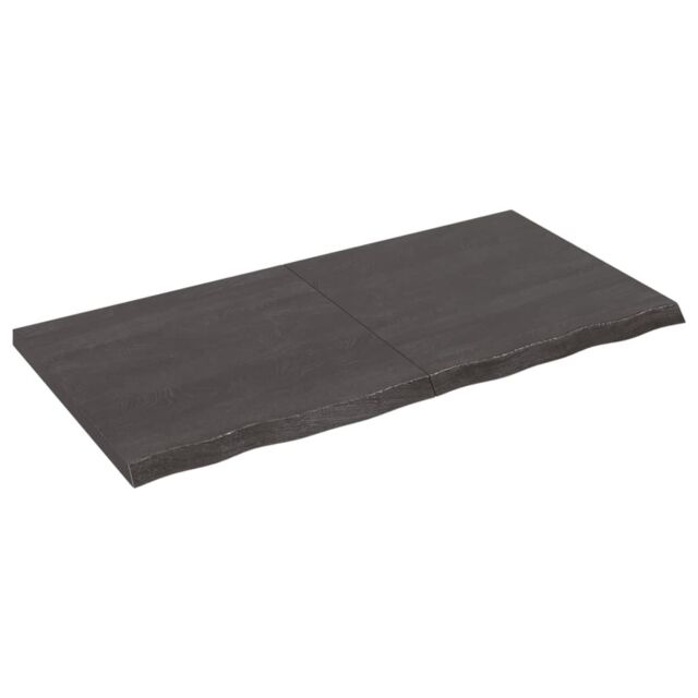 Berkfield Home Wall Shelf Dark Grey 120x60x(2-4) cm Treated Solid Wood Oak in Brown - image 1