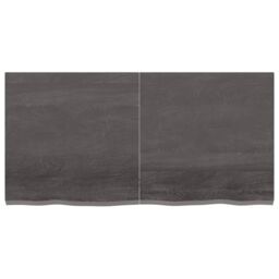 Berkfield Home Wall Shelf Dark Grey 120x60x(2-4) cm Treated Solid Wood Oak in Brown - thumbnail 2