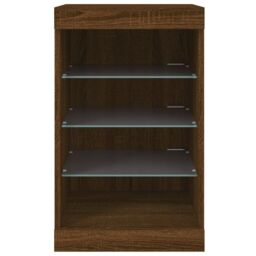 Berkfield Home Sideboard with LED Lights Brown Oak 41x37x67 cm - Size: 41 x 37 x 67 cm - thumbnail 6