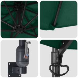 Berkfield Home Large Green Patio Umbrella Metal, Polyester Large Tiltable - thumbnail 7