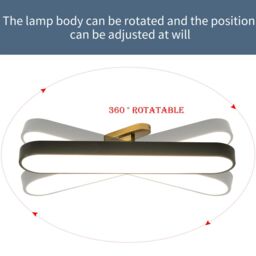 Garwarm 24W Black Wraparound Acrylic Linear LED Dimmable Ceiling Lamp with Remote - thumbnail 5