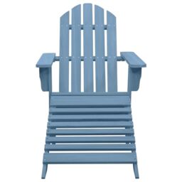 Berkfield Home Garden Adirondack Chair with Ottoman Solid Fir Wood Blue - thumbnail 2