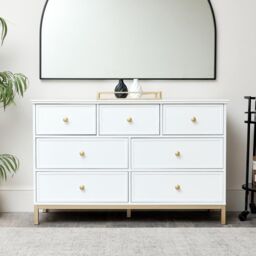 Melody Maison Large 7 Drawer Chest Of Drawers - Aisby White Range - thumbnail 6
